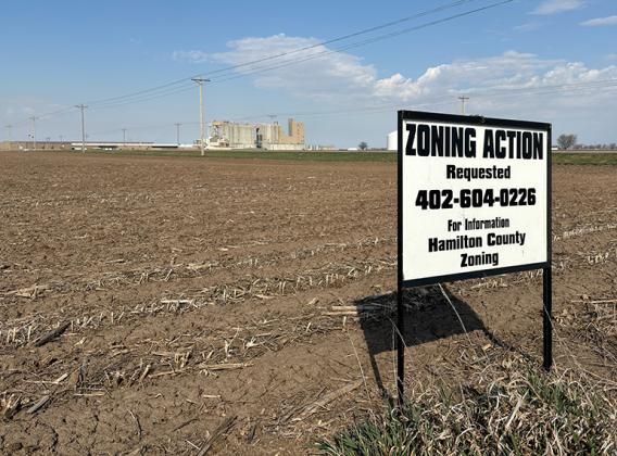 his parcel of ground just south of Highway 34 by the Mars Petcare facility (seen in the background) is the location of the proposed Synergen ammonia plant.