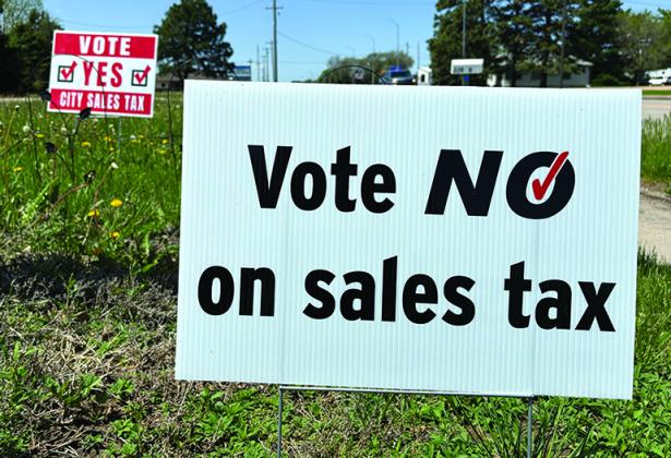 A town hall forum at the Bremer Center focused on reasons some local citizens believe a 1-1/2 percent sales tax is not needed in Aurora. There are signs reflecting support both for and against the proposal all over town.