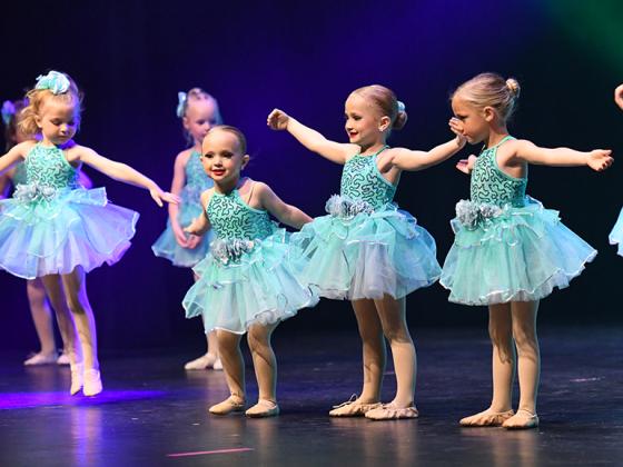 Young ballerinas, from left: Piper Duster, Lorelai Farrand, Tia Farrand and Maeve Berthelsen, perform in the TEMPO Performing Arts dance recital this past weekend. 